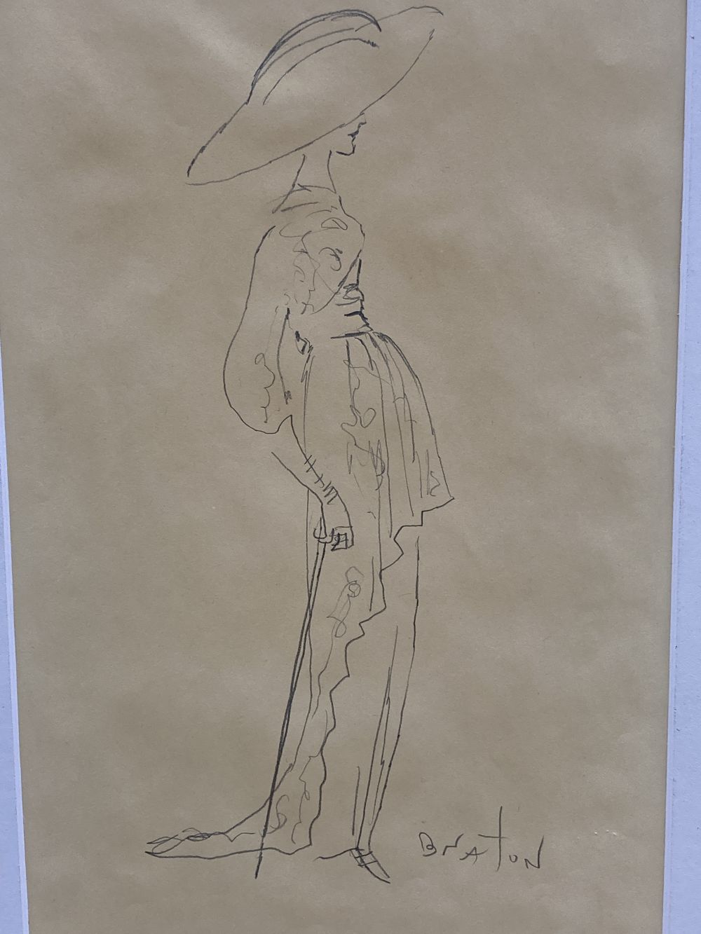 § Cecil Beaton (1904-1980) pencil on paper, First Suggestion for Lace Ascot Hats, signed, 33 x 21.5cm.